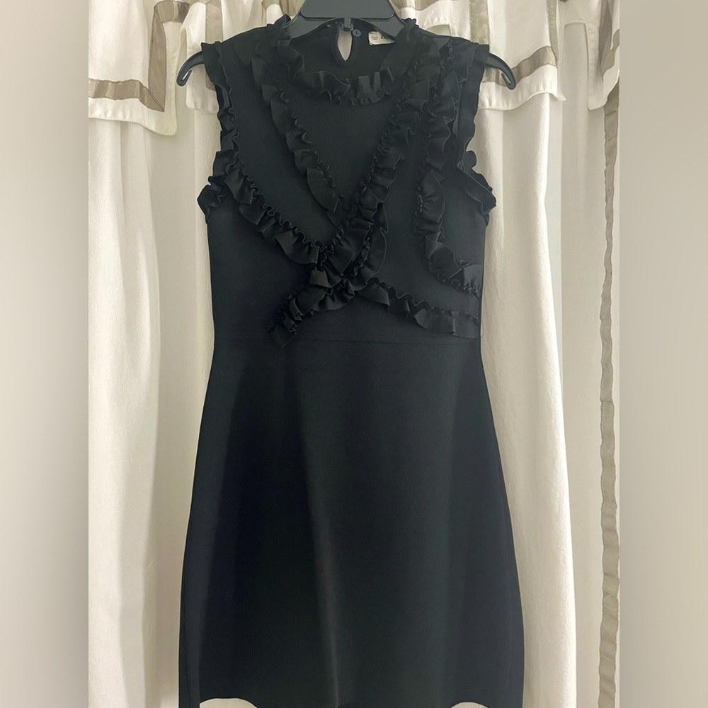 Black knit cocktail dress